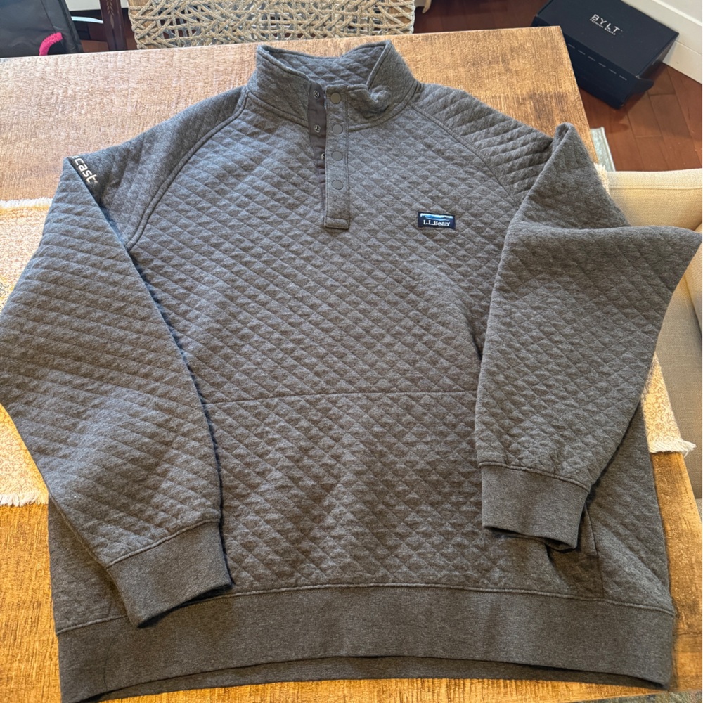 L.L. Bean Quilted Sweatshirt Mockneck XXL